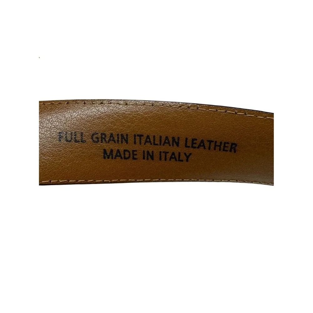 Mens Full Grain Italian Leather Belt Made In Italy Size 34 Black